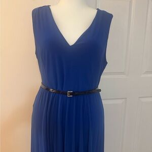 Tommy Hilfiger Belted Royal Blue Midi Dress